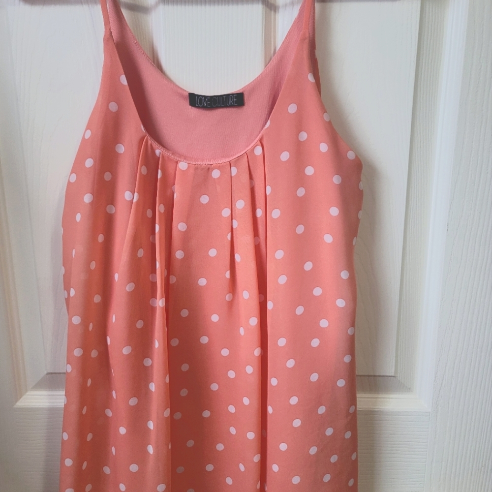 High-low polka dot tank